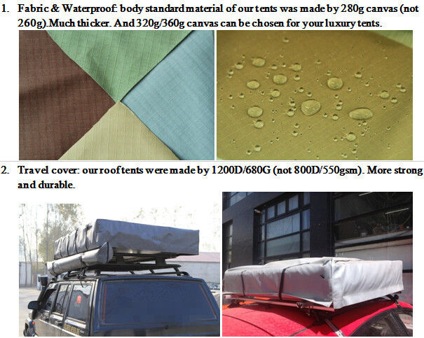 二重層のトラックの上のキャンピングカーのテントは、屋根の上のテント4x4車の部品を折ります
