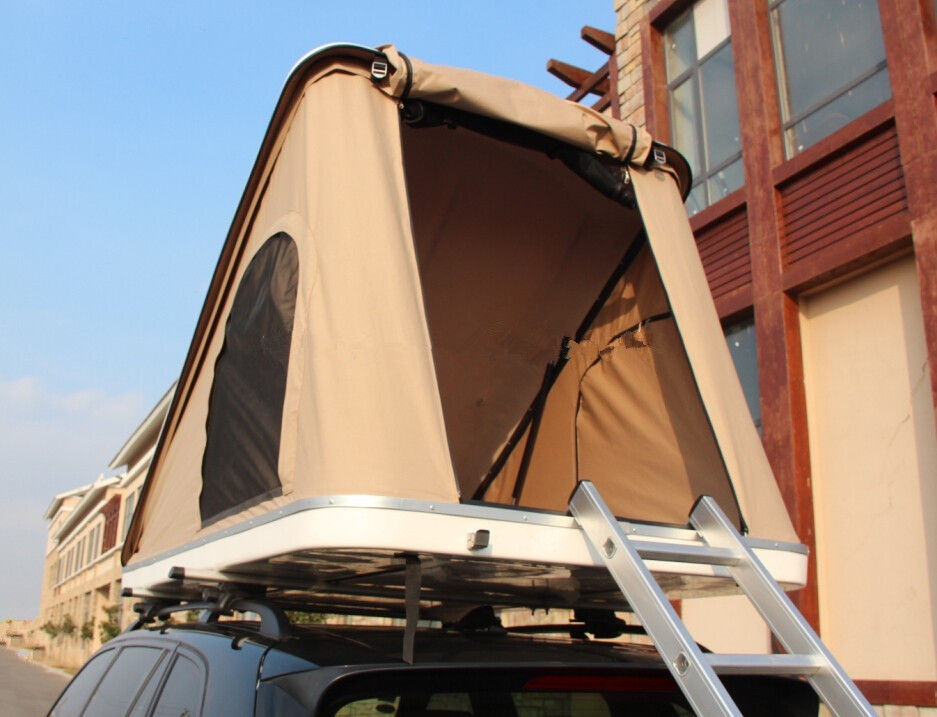 新しい側面の開いた懸命に味方された屋根の上のテント、ABSふたの三角形の屋根の上のテント