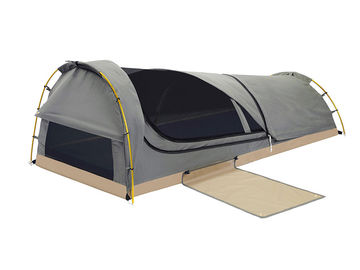 キャンバスの450GSM格子ポリ塩化ビニールの床/網の窓が付いているキャンプの二人用の盗品のテント
